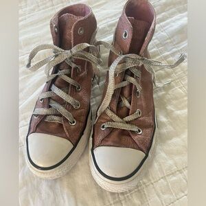 Girls Converse pink glitter High Top Sneakers